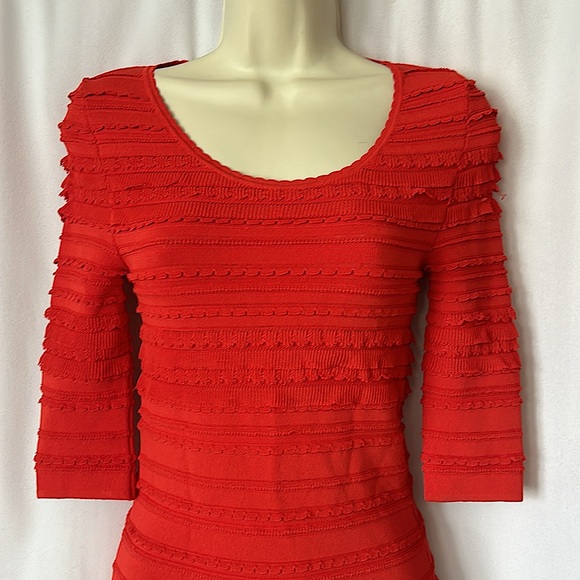 Christian Dior Authenticated Orange 3/4 Sleeve Round Neck Sweater Dress *Sz 38* - Picture 3 of 7